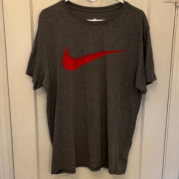 Nike Other - Nike Men's Charcoal Tee with Red Swoosh